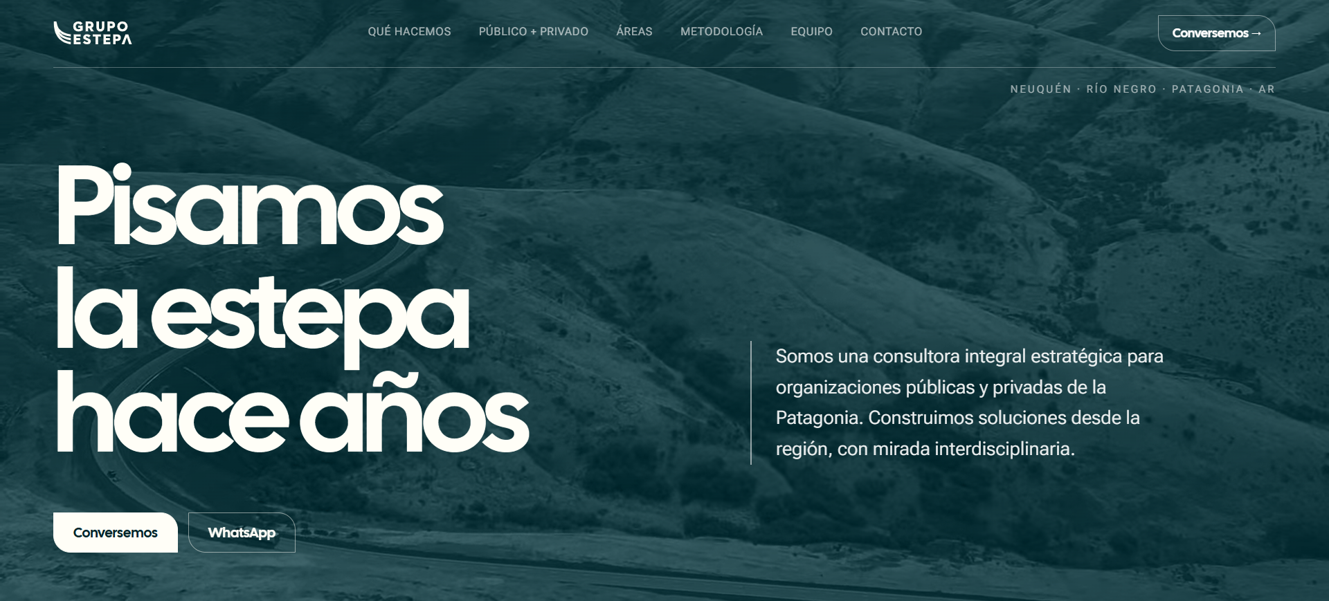 Pantalla del sitio de Grupo Estepa 1